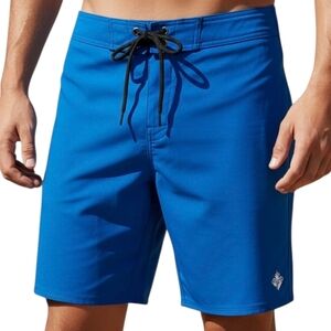 Oakley Men's Solid Blue Board Shorts Swim Trunks - Performance Fit - Size 38